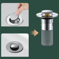 Filtre de vidange de sol multifonctionnel avec bouchon pop-up, filtre anti-cheveux pour lavabo, siphon de douche, accessoire de salle de bain