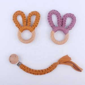 <span class=keywords><strong>Anneau</strong></span> <span class=keywords><strong>de</strong></span> <span class=keywords><strong>dentition</strong></span> écologique en bois <span class=keywords><strong>de</strong></span> hêtre pour bébé, jouet à mâcher avec oreilles <span class=keywords><strong>de</strong></span> <span class=keywords><strong>lapin</strong></span> en coton, sucette pour enfants, sans BPA - Product Image 2