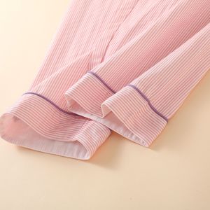 Nuovo Pigiama da Donna <span class=keywords><strong>in</strong></span> Puro <span class=keywords><strong>Cotone</strong></span> a Doppio Strato di Garza, Completo Homewear a Maniche Lunghe con Vita Elasticizzata per Primavera e Autunno - Product Image 5