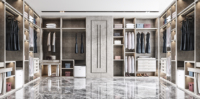 Système de dressing modulaire sur mesure avec éclairage LED, portes en panneaux mélaminés et coiffeuse intégrée – Style minimaliste