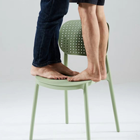 Chaise de salle à manger nordique empilable en polypropylène, chaise en plastique avec dossier bjflamingo