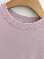 CNSHELL Robe Décontractée Col Rond Manches Courtes pour Femme, Cintrée, Longueur Mini, Ourlet Évasé en Côtelé Modal
