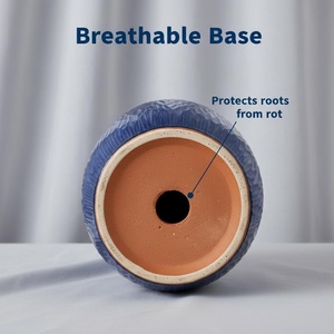 Maceta Moderna de Cerámica con Orificios de Drenaje, Acabado Esmaltado, Duradera para Uso en Interiores/Exteriores, para Suelo y Jardín - Product Image 2