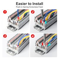Connecteur rapide sans vis PT2.5 PA66 800V 24A pour installation, bornier électrique à ressort à montage sur rail DIN