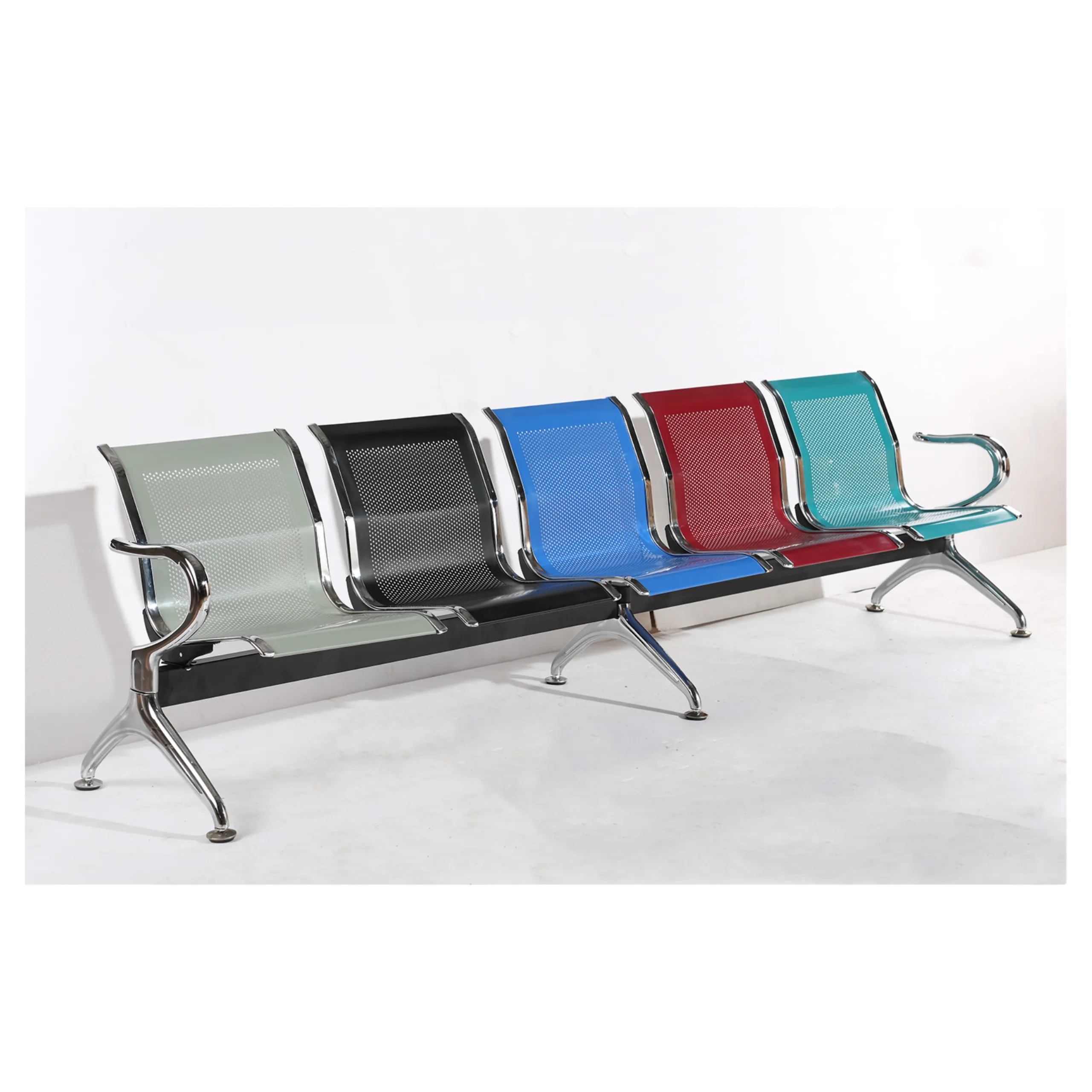 Airport Chair Waiting Metal Waiting Chair Used Hospital Waiting Room Public 3 Seasts Gang Bench with armrest