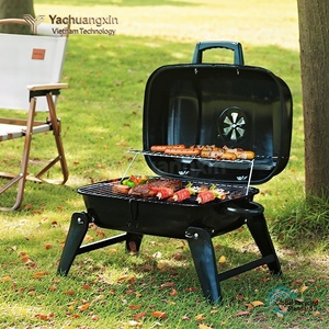 Portable Charcoal <b>BBQ</b> Grill with Carry Case Outdoor Camping Stainless Steel <b>Foldable</b> Design - Product Image 3