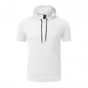 Men's Custom Screen Print Plain Quick Dry <b>Polyester</b> Spandex Hooded <b>TShirts</b> Lightweight Hoodies Pullover T Shirt With Hoody - Product Image 4