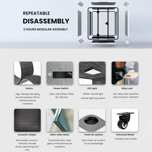 Cabinas <span class=keywords><strong>de</strong></span> Oficina Insonorizadas <span class=keywords><strong>de</strong></span> Aluminio, Elegantes y Personalizables, Cabina <span class=keywords><strong>de</strong></span> Trabajo para Oficina - Product Image 3