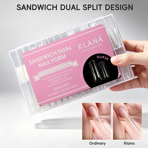 KLANA Sandwich Dual Form <b>Nail</b> Tips 280PCS/Box Fast Sculpting Almond Dual Forms Dual-side Clamping Design Square Sandwich Mold - Product Image 6