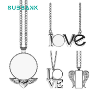 Subbank süblimasyon fotoğraf Metal alet kolye daire melek kanadı kolye süblimasyon kolye boşlukları