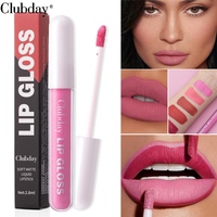 Rouge à lèvres liquide mat imperméable, gloss minéral, 6 couleurs, format voyage 2,8 ml