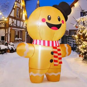 Décoration de Noël gonflable personnalisée de 1,9 m en forme de bonhomme en pain d'épices avec LED intégrées pour extérieur – Vente flash en liquidation - Product Image 1