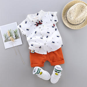 Conjunto de Ropa de Verano para Bebé Niño, 2 Piezas, Camisa con Corona, Diseño Moderno y Lindo, Venta al Por Mayor - Product Image 2