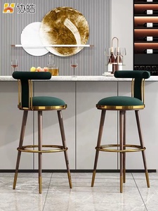 Sedie da Bar nere e dorate di lusso leggere di design più popolari sedia da Bar in legno verde - Product Image 4
