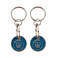 Créez votre propre logo personnalisé Porte-clés en métal Porte-clés caddie de supermarché Porte-clés à jetons pour pièces de monnaie