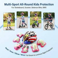 Ensemble de protection fluorescent phosphorescent pour enfants (garçons/filles) en PC/EPS – Patinage à roulettes/Vélos en ligne/Vélos d'équilibre/Hiver