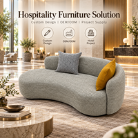 Canapé Chaise Longue Courbé Moderne pour Hôtel, Réception, Salon, Villa - Canapé Commercial Écologique et Durable avec Options de Couleurs Personnalisées