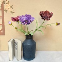 Bouquet de fleurs artificielles de pavot haut de gamme fait main YL, en PU, grand format, style moderne, 12 couleurs, pour décoration maison, hôtel, mariage, qualité supérieure