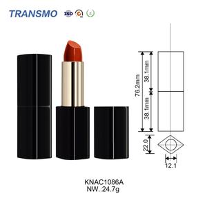 Tubos de Lápiz Labial Cuadrados Negros, Botellas de Lápiz Labial con Etiqueta Personalizada, Tubos de Bálsamo Labial de Lujo, Tubos de Plástico para Lápiz Labial - Product Image 2