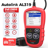 Lecteur de codes OBD2 Autel AL319 AutoLink, outil de diagnostic moteur haute précision 12V avec écran LCD rouge, prise en charge CAN/EOBD.