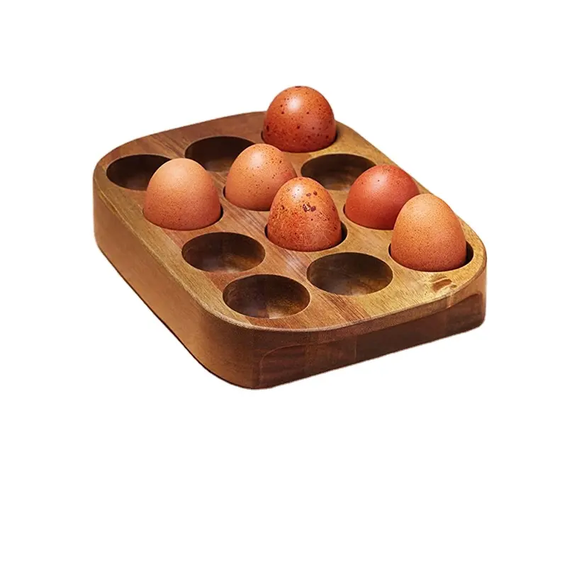 Soporte barato para huevos, bandeja de madera para decoración del hogar, para cocina, venta directa de fábrica