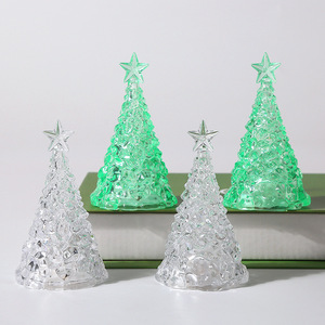 Christmas Desktop Decoration Props XMAS Small Gifts Mini Luminous Christmas <b>Tree</b> Transparent Crystal Night Light - Product Image 5