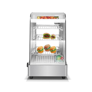 ファーストフードのレストランのための簡単な操作豪華なデザイン曲線ガラスピザ加温ショーケースを供給 - Product Image 3