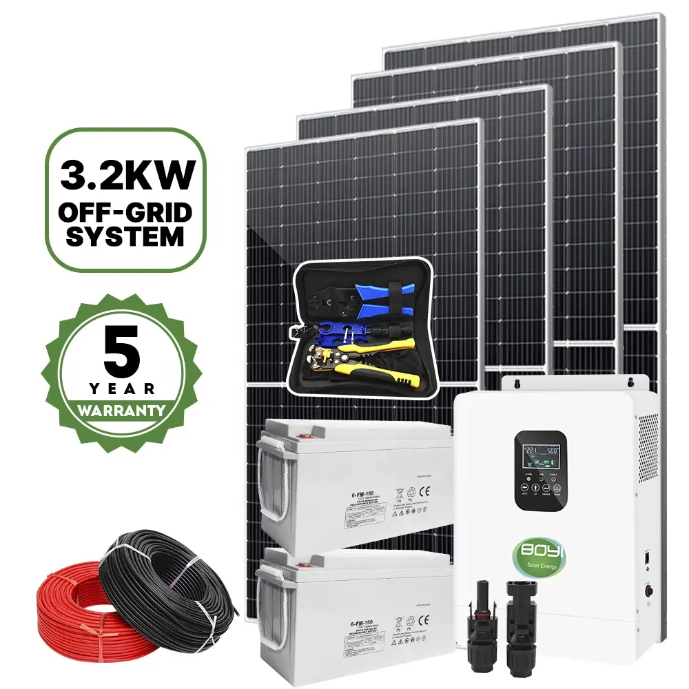 Groothandel 1kw Tot 45kw Complete Kit Thuisgebruik Hybride Driefasige Power Solar Systeem Ac