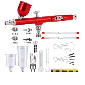 Aérographe à alimentation par gravité, double action réglable, buse de 0,2 mm et 0,5 mm, outil de peinture artistique avec kit de nettoyage et accessoires - Product Image 1