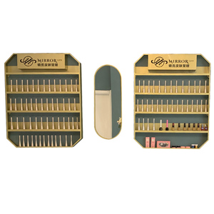 Nail Salon Shop Display Shelf Wall Mounted Nail Polish Storage Display Rack Shiny Gold Stainless Steel Nail Polish Display <b>Stand</b> - Product Image 5