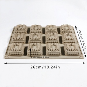 12-Compartment Stacked Round and Square Cake <b>Baking</b> <b>Silicone</b> Mold for DIY Decoration Molding - Product Image 6