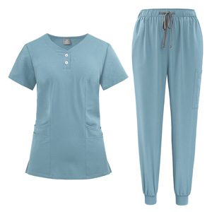 Ensemble d'uniformes médicaux personnalisés imprimés en gros, col en V, <span class=keywords><strong>pantalon</strong></span> <span class=keywords><strong>cargo</strong></span> droit, unisexe, pour chirurgiens - Product Image 5