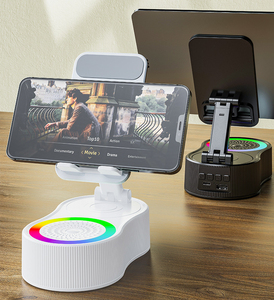 Support de téléphone portable portable avec fil <span class=keywords><strong>Bluetooth</strong></span> Woofer haut-parleur amplificateur bureau support de téléphone portable avec haut-parleur intégré et lumières - Product Image 5