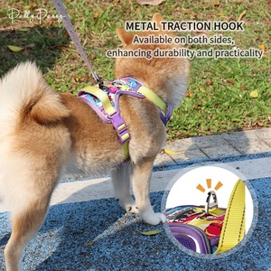Arnés de perro de lujo de neopreno resistente con patrón DIY, proveedor de entrenamiento de mascotas de trabajo, arnés de perro personalizado con clip frontal al por mayor - Product Image 2