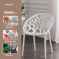 Fauteuil de Restaurant, Jardin Moderne et Économique en PP, Chaise de Salle à Manger Classique, Chaise Bistrot Extérieure Empilable en Plastique à Dossier Rond