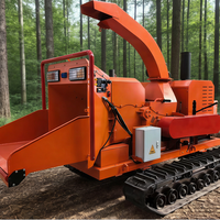 Broyeur de bois sur chenilles personnalisable pour moteur diesel, broyeur de feuilles de palmier, déchiqueteuse de bois à alimentation automatique, marque réputée