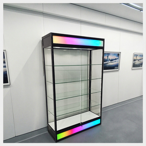 Cao có thể khóa đầy đủ tầm nhìn khung nhôm kính hiển thị tủ cho cửa hàng khói kính trưng bày - Product Image 4