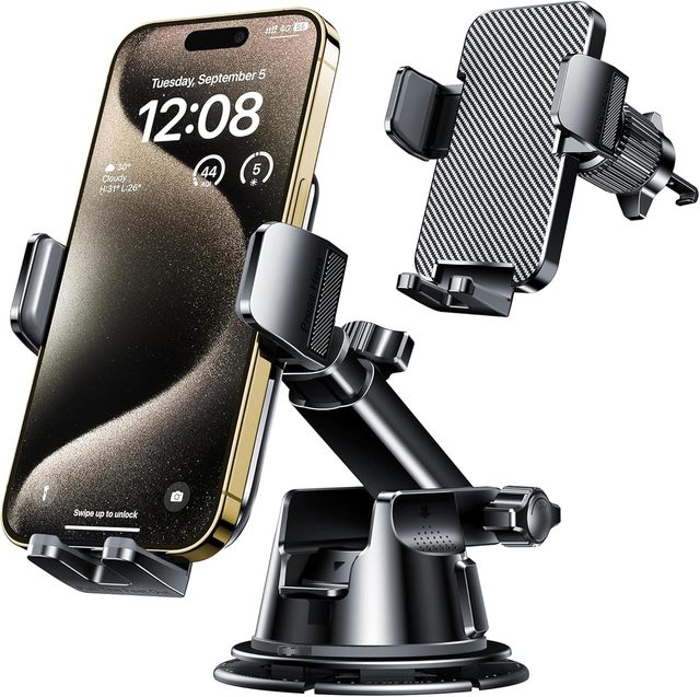 Universal Car Phone Holder 360 Degree Rotation Sucker Mount Bracket Windscreen Adjustable Support Steering Wheel Clip Car Holder