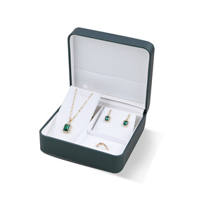 D Square Jewelry <b>Box</b> With Buckle Closure For Necklace <b>Earrings</b> Ring Packaging - Product Image 3