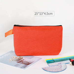 Borsa da viaggio in tela per cosmetici <span class=keywords><strong>o</strong></span> pochette per trucchi da ragazza, borsa cosmetica in tela tinta unita, borsa cosmetica in cotone bianco, disponibile ora - Product Image 2