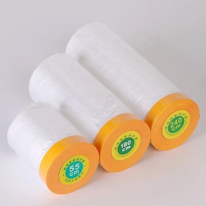 Film de protection pour peintres en PE de qualité industrielle, 24 pouces de large, <span class=keywords><strong>90</strong></span> pieds de long, 3 rouleaux, résistant à l'humidité, transparent, protection contre la poussière - Product Image 1