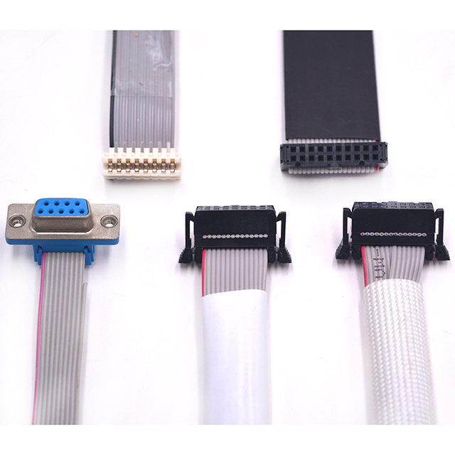 Custom 0.635 mm Pitch 2 Pin 4 Pin 6 Pin IDC Connector UL 2651 28 AWG  Ribbon Flat Cable