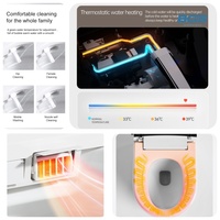 Toilette intelligente électrique automatique pour hôpital, cuvette de bidet, siphon en S, fixation au sol, siège chauffant