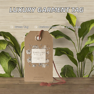 Étiquettes suspendues gaufrées de luxe écologiques pour vêtements, avec logo imprimé en sérigraphie, en papier, avec cordon, meilleur prix, pour sacs de vêtements - Product Image 3