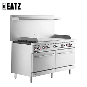 Fabrieks Direct Amerikaanse Type 60-Inch Roestvrijstalen Gasfornuis/Bakplaat Combo 2 Fornuisbranders 2 Ovens 48-Inch Bakplaat Commercieel - Product Image 4