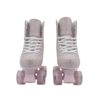 Chaussures de roller 2-en-1 ajustables pour adultes avec protection et paillettes