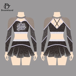 Jupe <span class=keywords><strong>de</strong></span> pom-pom girl à sublimation <span class=keywords><strong>de</strong></span> haute qualité <span class=keywords><strong>de</strong></span> conception gratuite OEM Costumes <span class=keywords><strong>de</strong></span> <span class=keywords><strong>danse</strong></span> personnalisés avec strass - Product Image 3