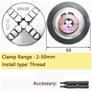 Máy tiện <span class=keywords><strong>Chuck</strong></span> 63mm 4 hàm tự định tâm <span class=keywords><strong>Chuck</strong></span> K02-63 cho <span class=keywords><strong>mini</strong></span> Gỗ <span class=keywords><strong>Lathe</strong></span> - Product Image 2