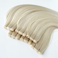 Blond platine glacé de 18, 20 et 22 pouces # 60A Super Double Drawn Invisible Genius Wefts 50g Pack Prêt à expédier