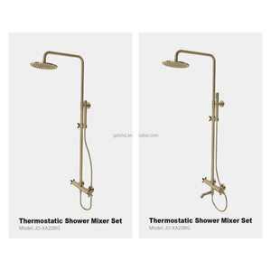 Miscelatore <span class=keywords><strong>Doccia</strong></span> Nero Moderno con Soffione Termostatico e Deviatore per Bagno - Product Image 2